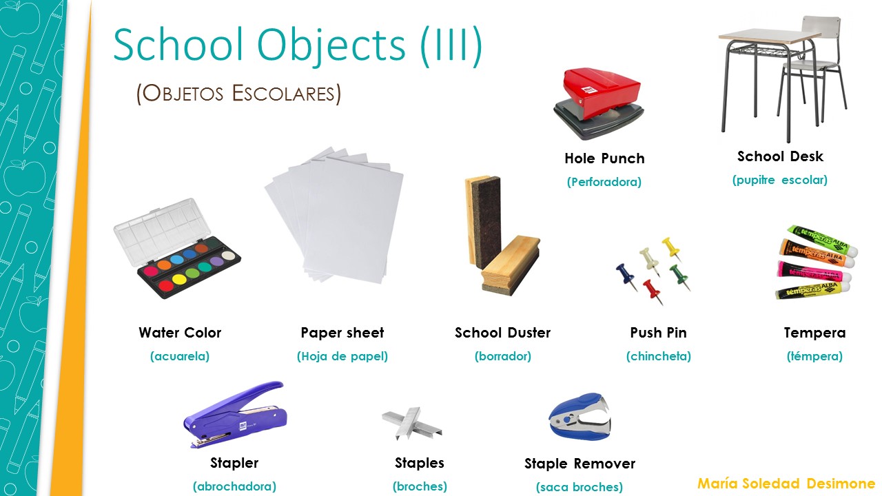 Cultura y TIC INGLÉS. VOCABULARY. SCHOOL OBJECTS (OBJETOS ESCOLARES)