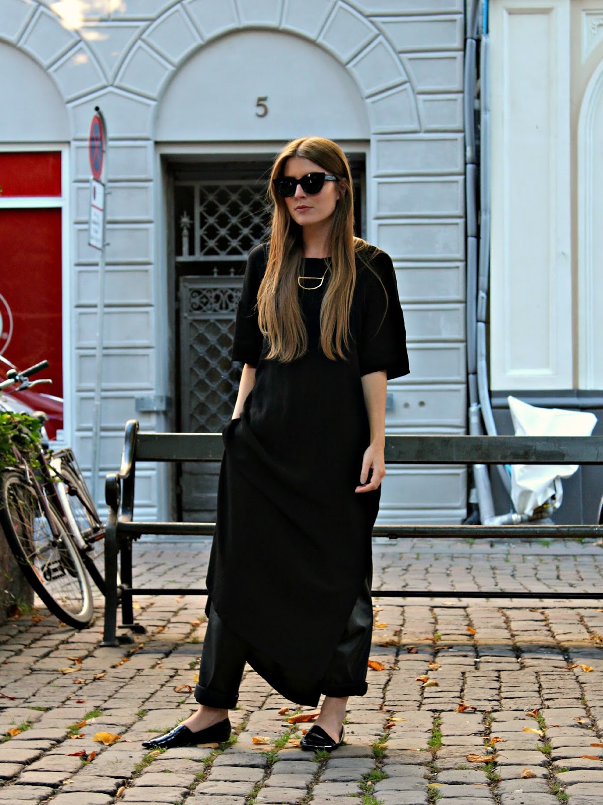 Outfit: Maxi Dress over Leather Trousers | Style Trunk