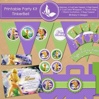 Completo Kit de Tinkerbell o Campanilla para Imprimir Gratis. Completo Kit de Tinkerbell o Campanilla para Imprimir Gratis.