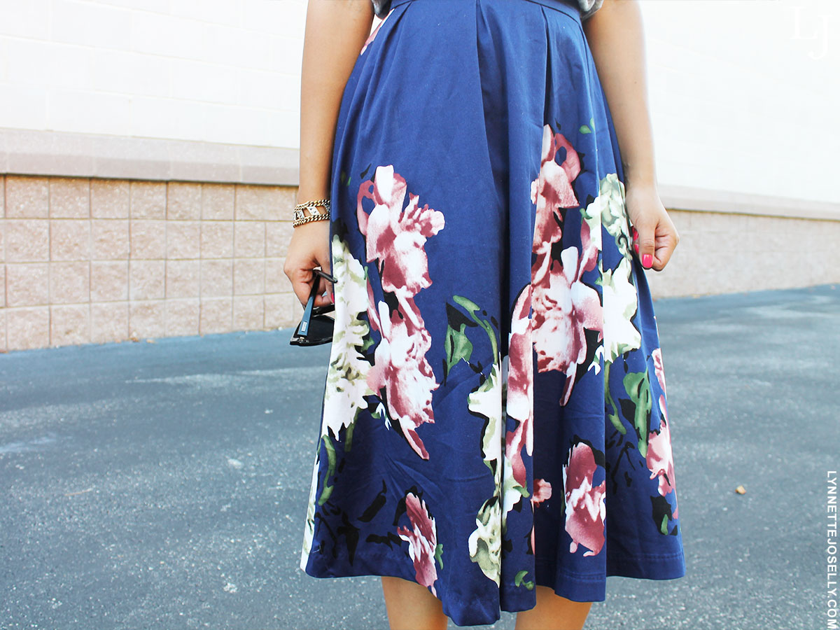 Lynnette Joselly: Floral Print Tea Length Skirt + Giveaway