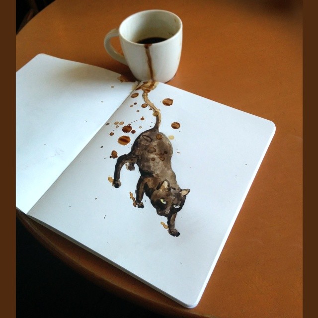 07-Espresso-Elena-Efremova-Coffee-Cats-Watercolor-Paintings-www-designstack-co