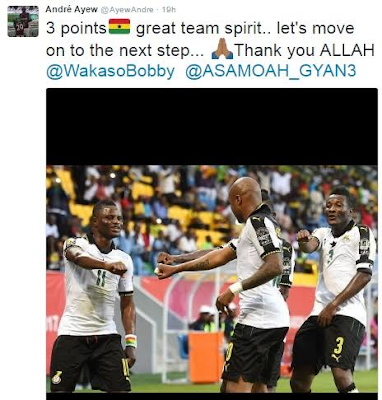 2AAA Andre Ayew now Ghana's joint top scorer in AFCON tournaments with Asamoah Gyan and Osei Kofi