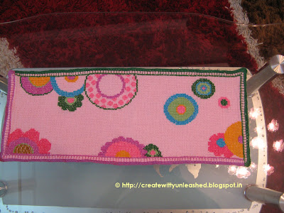 Cross stitch floral table runner