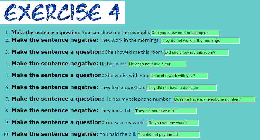 The next questions do you. Make the sentences negative. Make these sentences negative. Английский язык make the sentences negative and interrogative. Make sentences 4 класс.