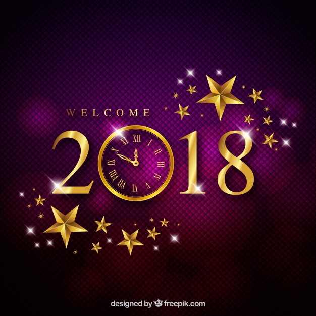 Elegant purple new year background Free Vector