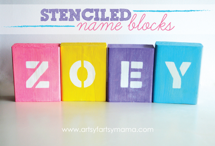 DIY Stenciled Name Blocks with Plaid Crafts
