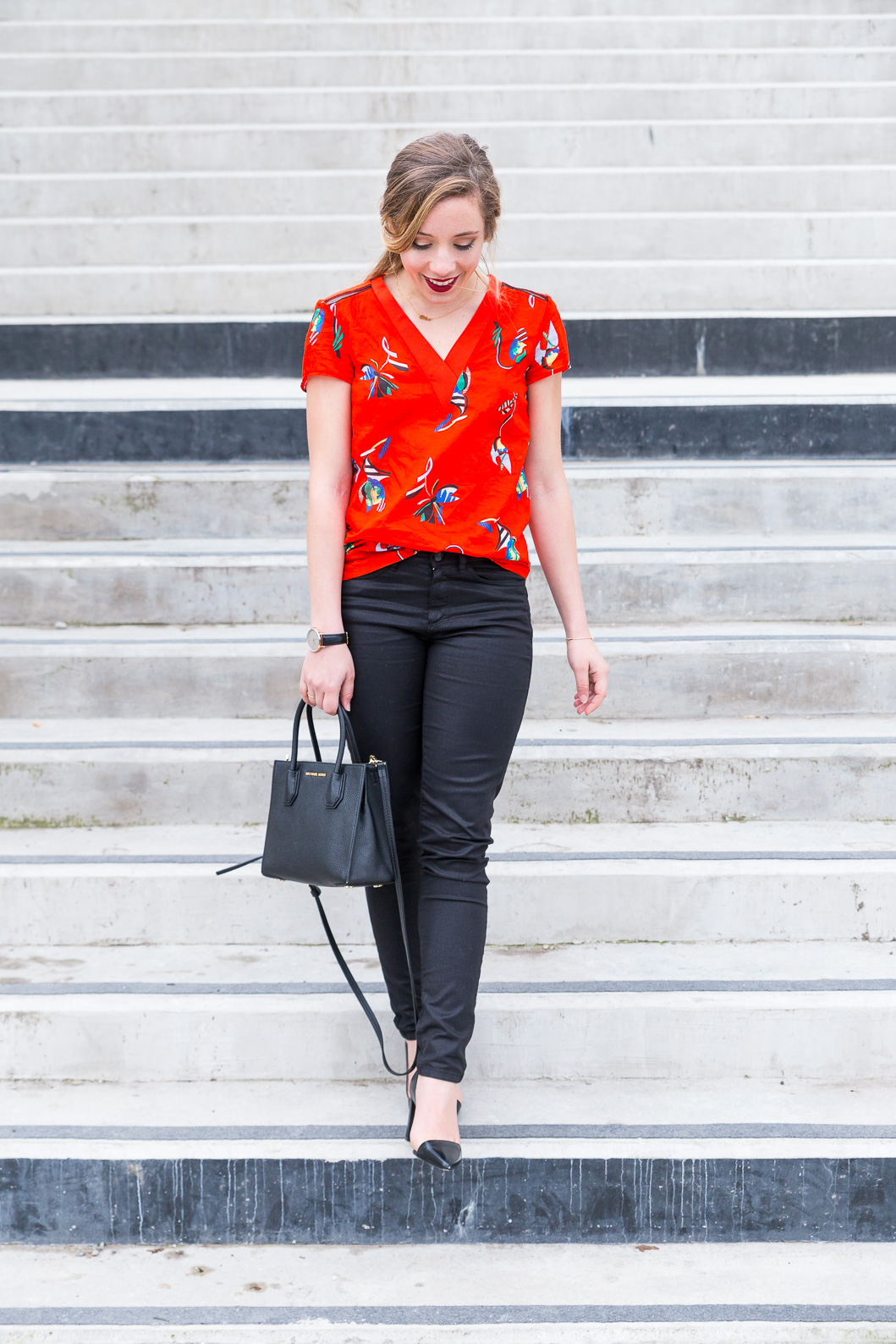 Working Girl t-shirt rouge imprimé