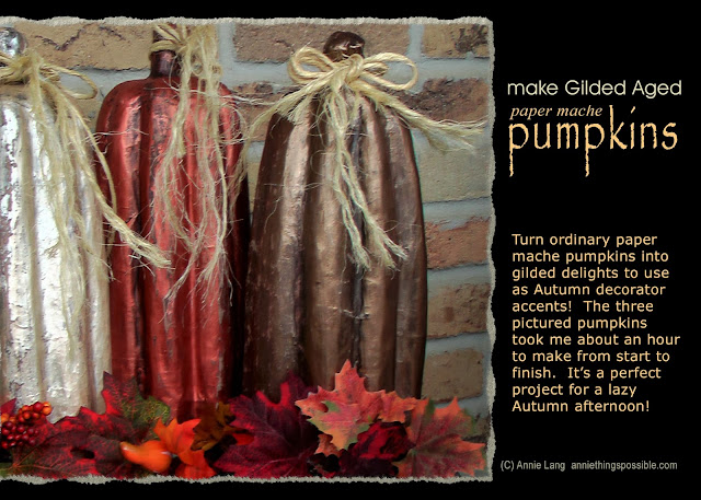 Turn your paper mache pumpkins into metallic accents for home decor