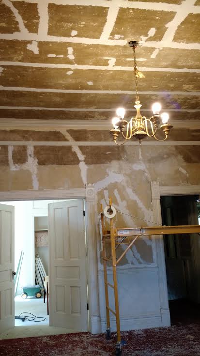 Wild Rose Victorian House Working On Cracks In The Ceiling And