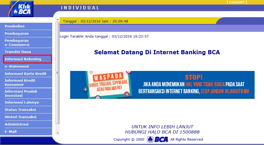 CARA CEK MUTASI REKENING HARIAN DAN BULANAN DI KLIKBCA