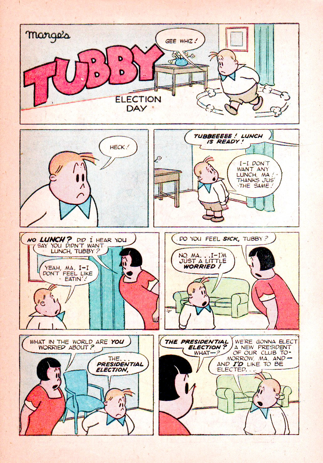 STANLEY STORIES: A Stanley Story for Voting Day: Tubby in Election Day,  Little Lulu 39, 1950