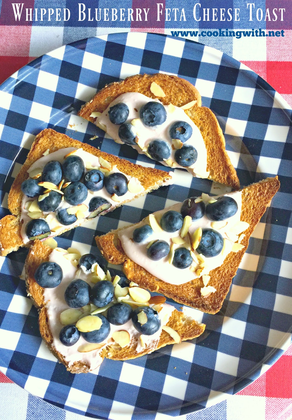 Whipped Blueberry Feta Cheese Toast