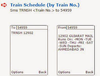 train schedule by sms to 54959