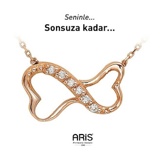Kalpli sonsuz aşk kolyesi Pırlanta sonsuzluk kolyesi