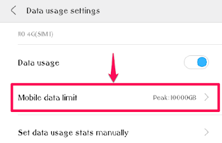 Settings Page - MIUI Data Usage