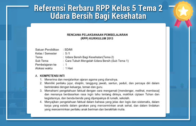 Referensi Rerbaru RPP Kelas 5 Tema 2 Udara Bersih Bagi
