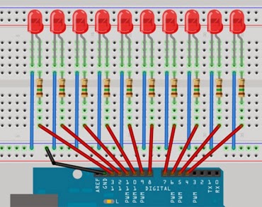 Proyek Arduino LED Chase Effect