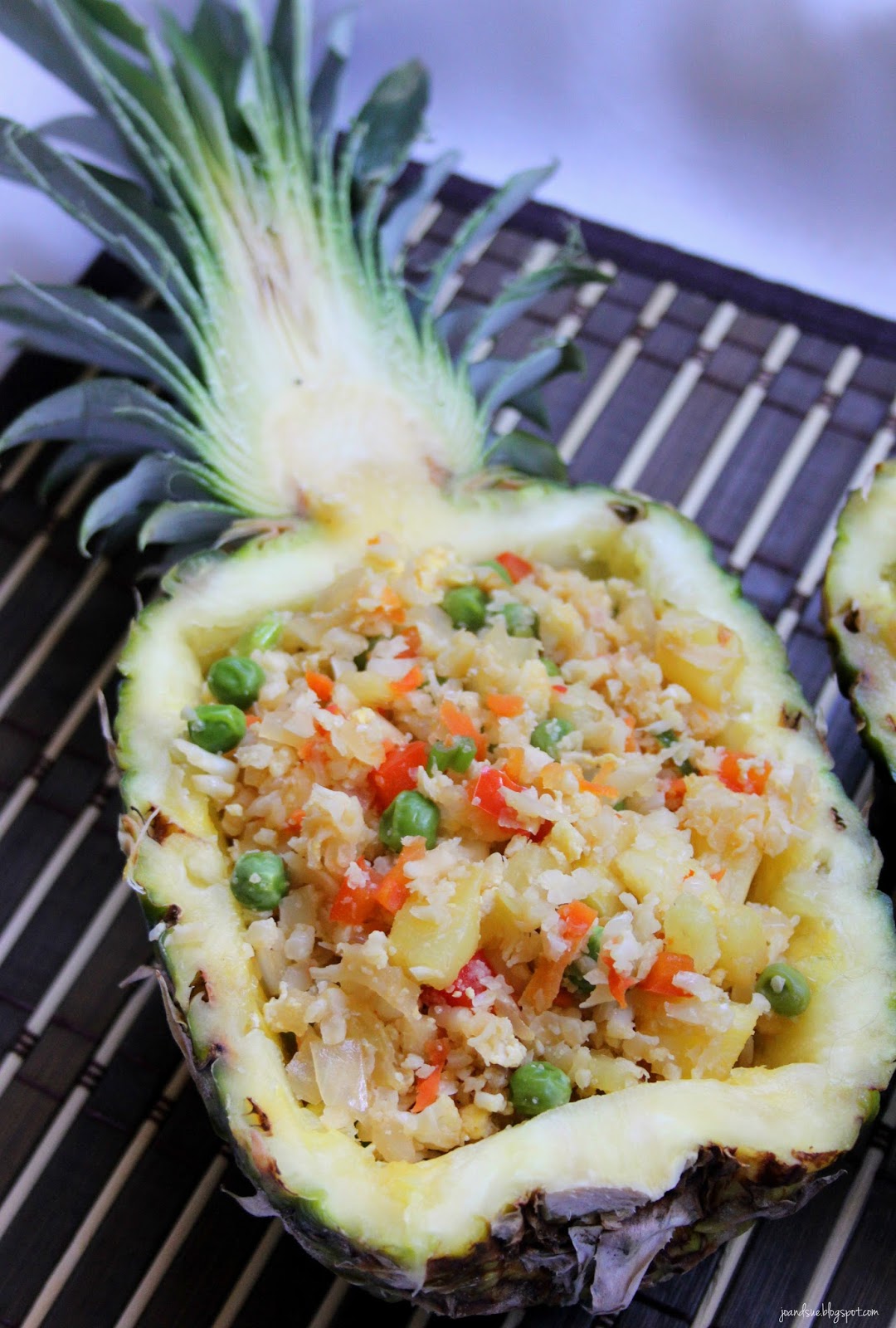 Jo and Sue Pineapple Cauliflower Fried Rice with Honey Garlic Pulled