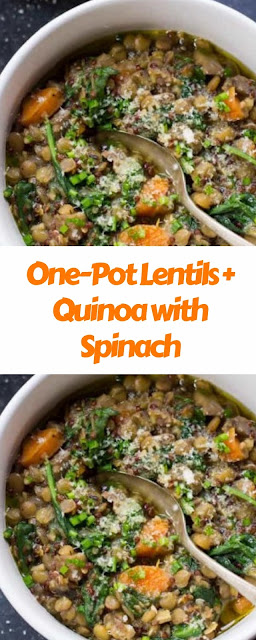 One-Pot Lentils & Quinoa with Spinach
