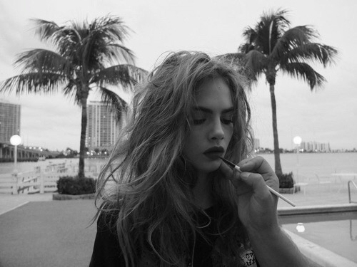 Cara Delevingne black and white photography 