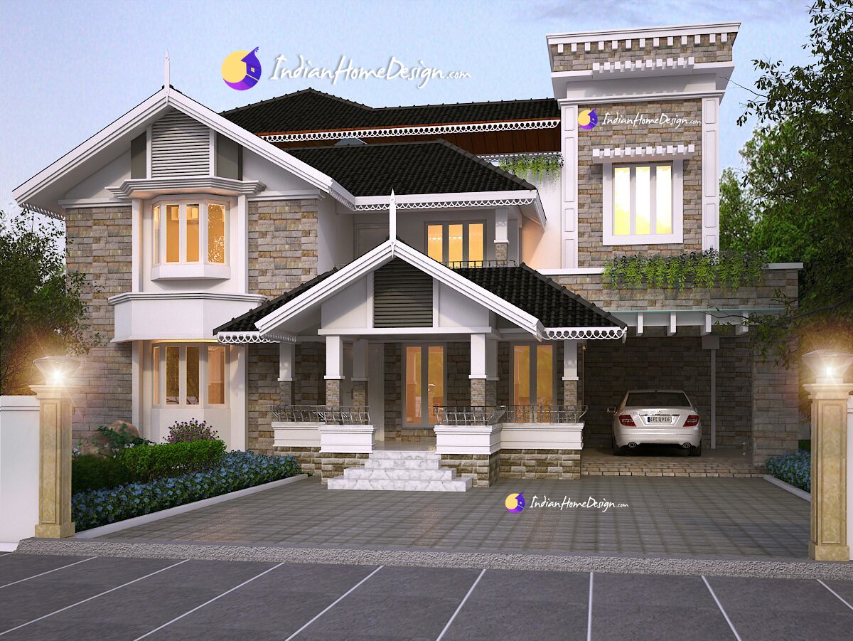 3820 Sq ft Kerala Home design based on Western design theme Inspire Homes North paravur Kochi 3820 Sq ft Kerala Home design based on Western design theme Inspire Homes North paravur Kochi