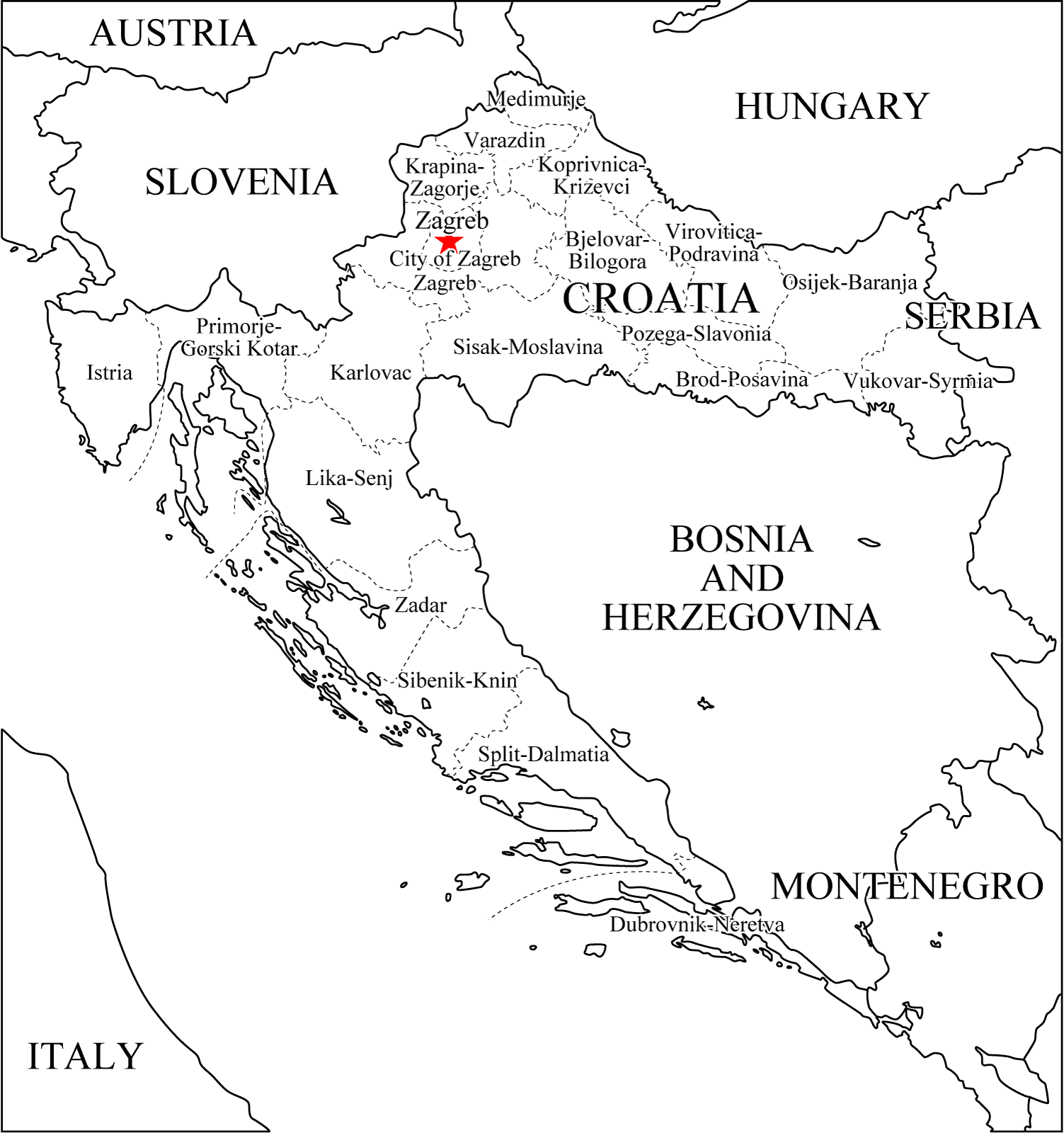 Kroatien | Landkarten kostenlos – Cliparts kostenlos