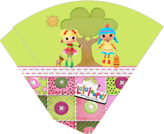 Lalaloopsy en Verde: Kit para Imprimir Gratis. Para conos = cucuruchos.