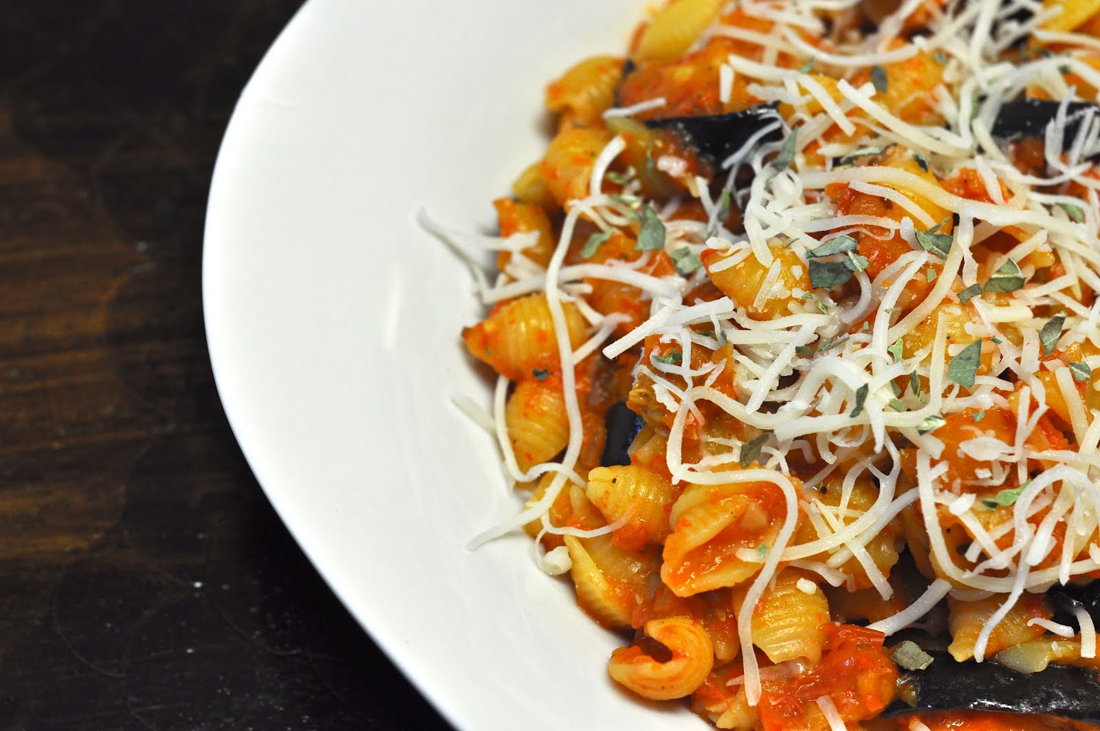 Culinary Romantic Roasted Red Pepper and Eggplant Pasta