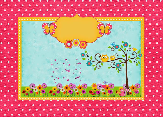 Kit de Búhos y Mariposas para Imprimir Gratis. Para hacer Invitaciones, Marcos o Tarjetas para imprimir gratis de Búhos y Mariposas.