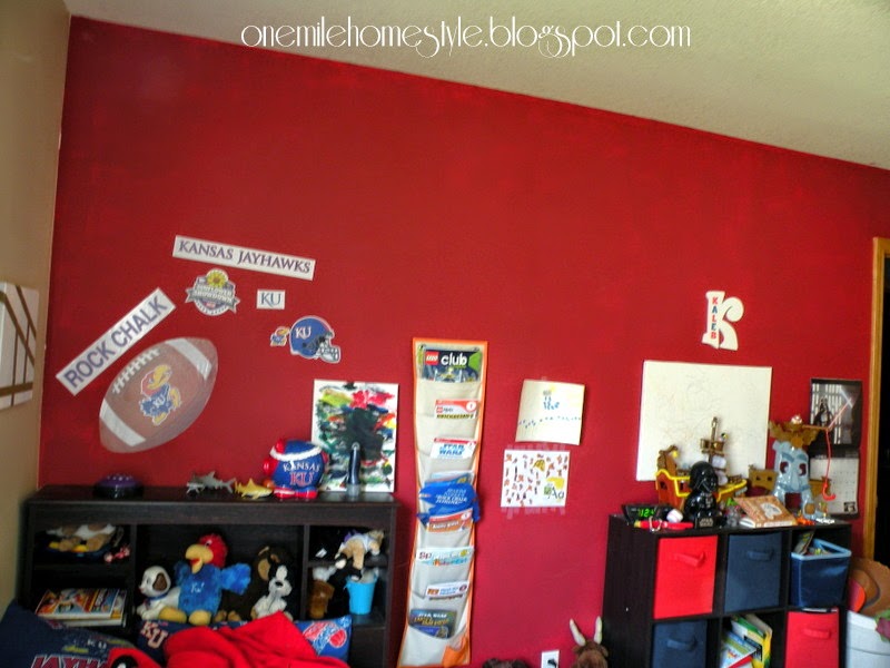 Red accent wall 