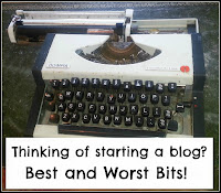 Thinking of Starting a Blog? Best and Worst Bits Old, battered typewriter with title overlaid