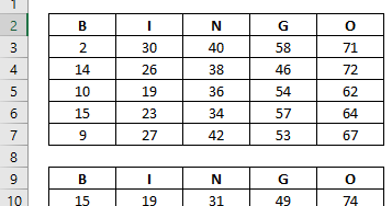 Excelavanzado Com Generación De Tablas De Bingo