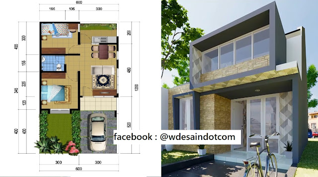 Model Rumah Minimalis 6x12 Dengan Denah Dan Anggaran Biaya Desain Rumah Minimalis