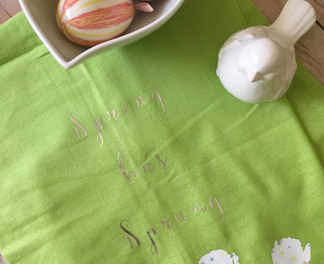  Have you tried the new Patterned Iron On™ from Cricut? I am using it to customize a plain kitchen towel for Spring!