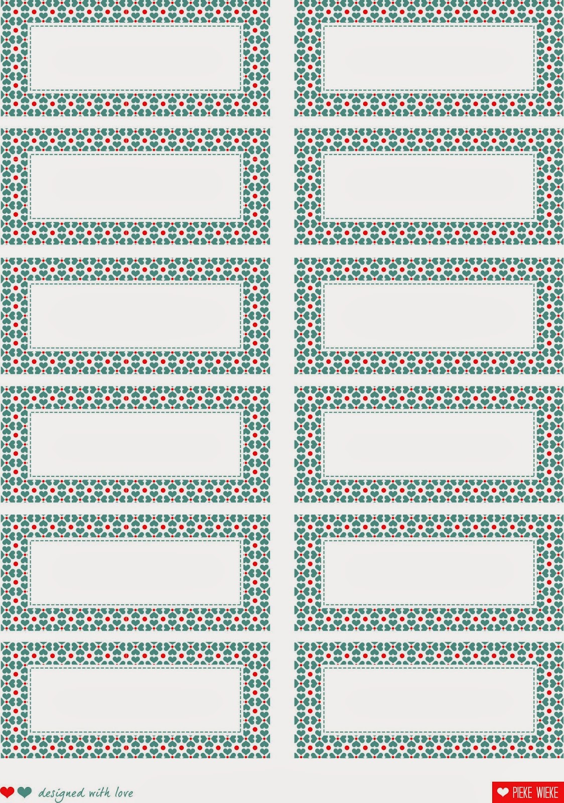 Pieke Wieke Maak het zelf aanpasbare labels