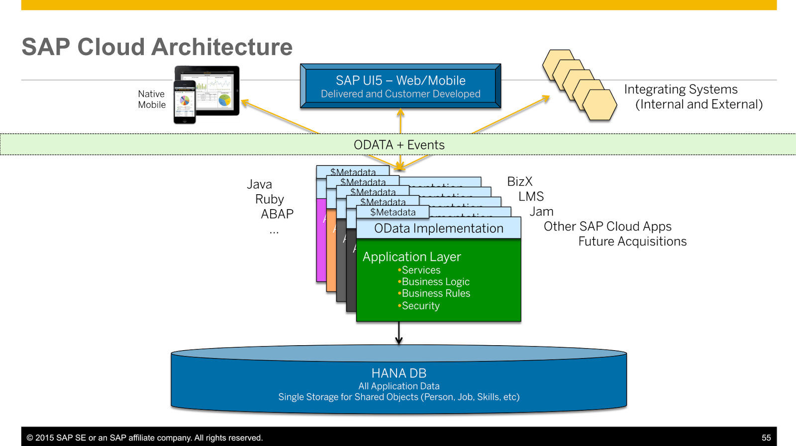 The SAP HCM Cloud Architecture - OData APIs.