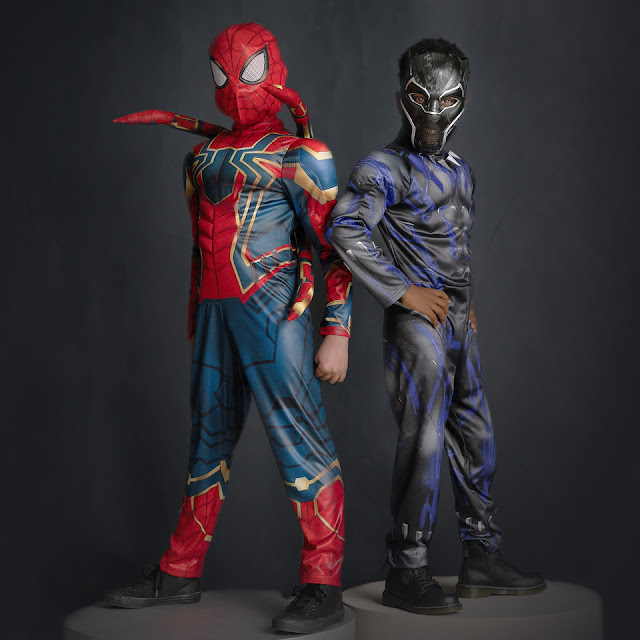 Spider Man and Black Panther Marvel Halloween costumes