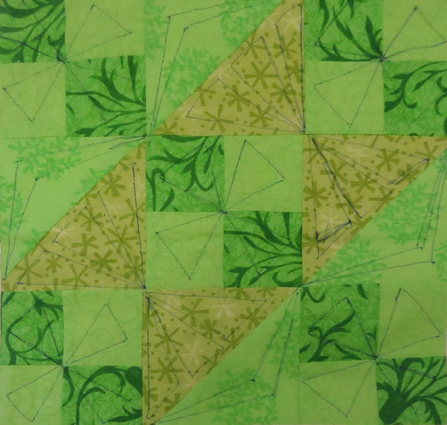 Marked lime green block