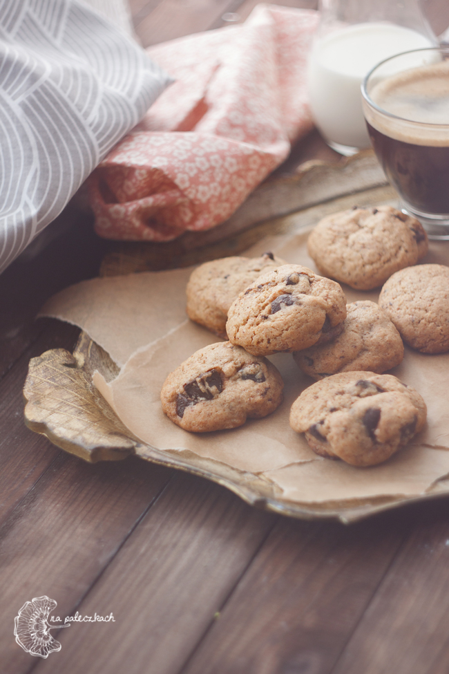 Chocolate chunk cookies z kinako ciasteczka