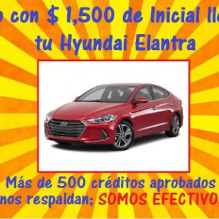 Hyundai Elantra, Llévatelo con 1,500 de Inicial!