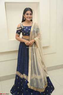 Niveda Thomas in Lovely Blue Cold Shoulder Ghagra Choli Transparent Chunni ~  Exclusive Celebrities Galleries 076