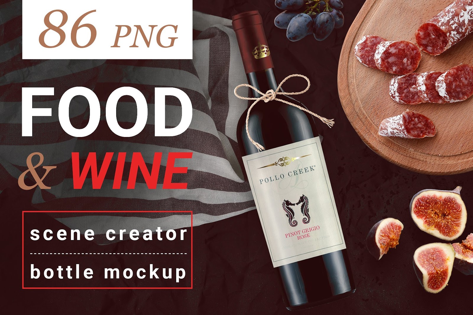 Food and Wine Scene Creator Mockups Food and Wine Scene Creator Mockups