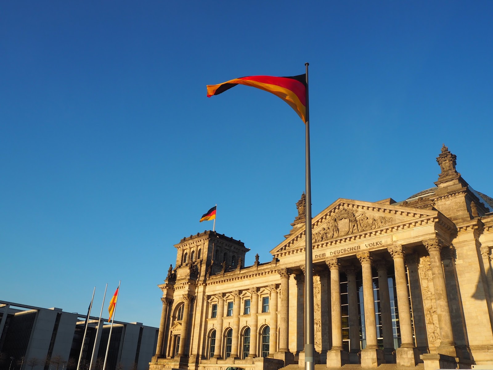 german flag on building