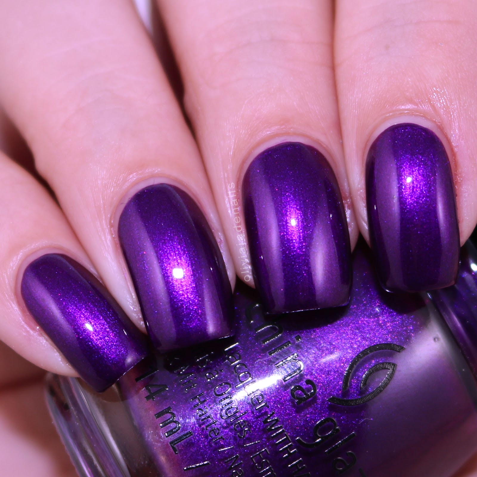 China Glaze Purple Fiction swatched by Olivia Jade Nails