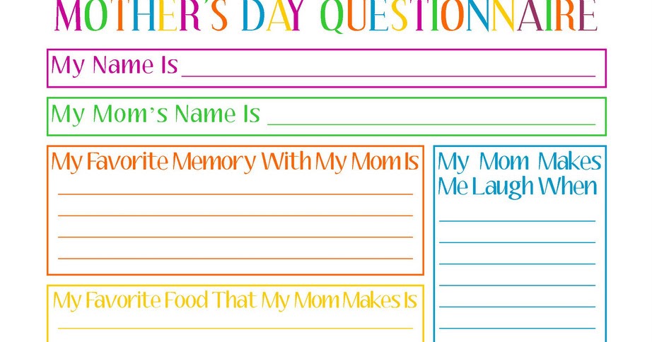 Joyously Domestic: FREE Mother's Day Questionnaire Printable