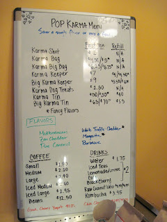 A white board of popcorn goodness at the New in New York Pop Karma