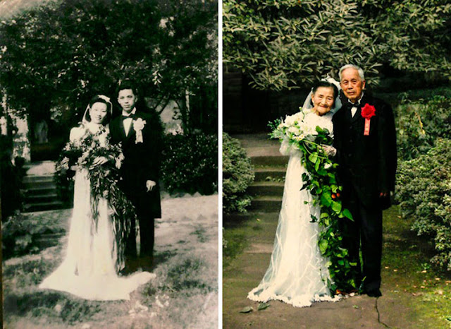 Casais que recriaram a mesma foto, o antes e hoje elfandarilha