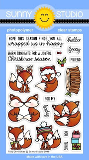 Sunny Studio Stamps: Foxy Christmas Fox Themed Winter 4x6 Clear Photopolymer Stamp Set