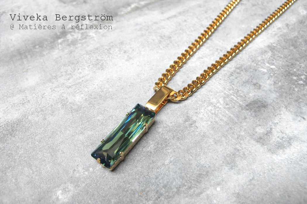 Sautoir cristal vert Viveka Bergström