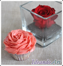 Cupcakes con rosas para San Valentín